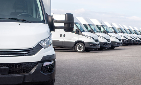 TYDD fleet, same day and next day delivery vans lined up